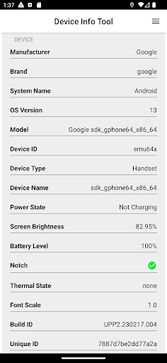 Device Info Tool ekran görüntüsü