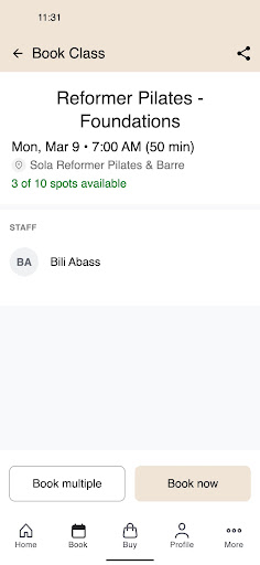 Sola Reformer Pilates & Barre ekran görüntüsü