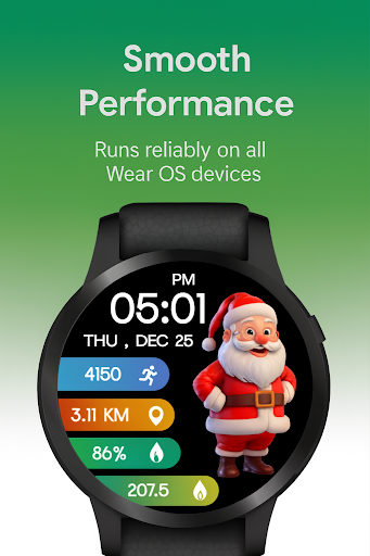 Animated Santa WatchFace -Wear ekran görüntüsü