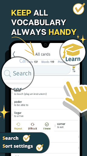 Flashcards. Kelimeleri öğrenin ekran görüntüsü