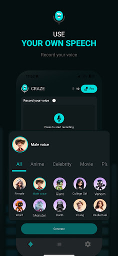 Voice Changer AI - Craze ekran görüntüsü