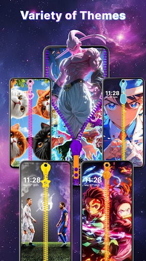 Zipper Lock Screen Wallpaper ekran görüntüsü