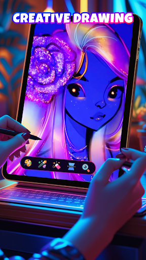 Neon Brush - Glow Draw & Paint ekran görüntüsü