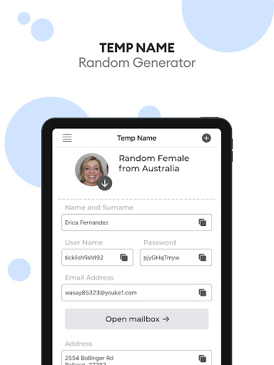 Temp Name - Random Generator ekran görüntüsü