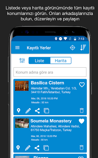 GPS konumunu kaydet ekran görüntüsü