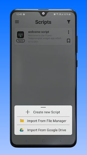 Fluent Teleprompter widget ekran görüntüsü