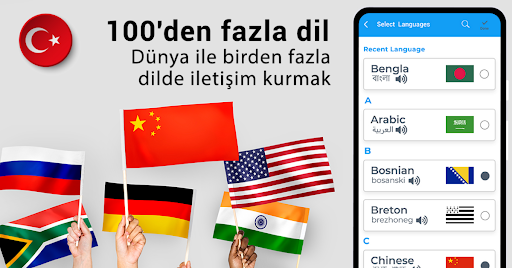 Tüm Diller Tercüman, Çeviri ekran görüntüsü