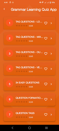 Grammar Learning Quiz App ekran görüntüsü