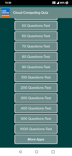Cloud Computing Quiz ekran görüntüsü
