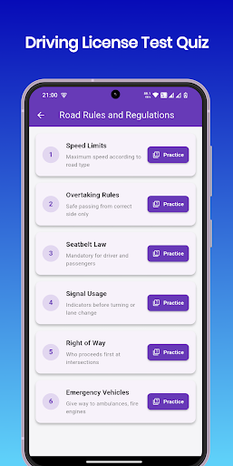 Driving License Test Quiz ekran görüntüsü
