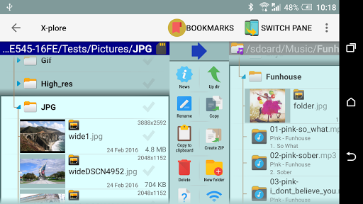 X-plore File Manager ekran görüntüsü