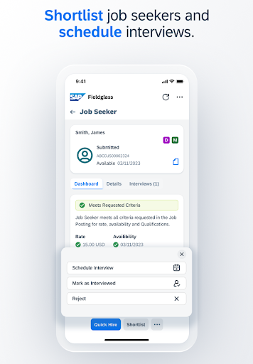 SAP Fieldglass Manager Hub ekran görüntüsü