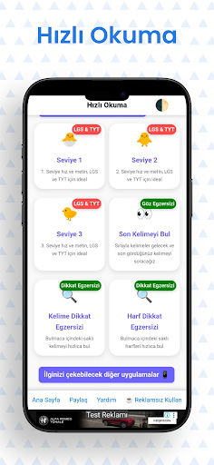 Hızlı Okuma Egzersizleri ekran görüntüsü