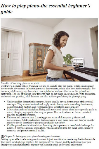 How to Play Piano for Beginner ekran görüntüsü