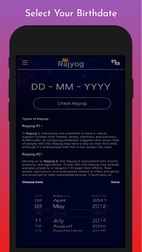Numerology - Find Rajyog - DOB ekran görüntüsü