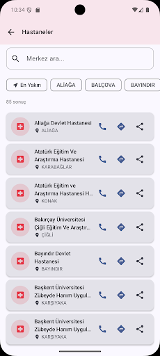 İzmir Sağlık Merkezleri ekran görüntüsü