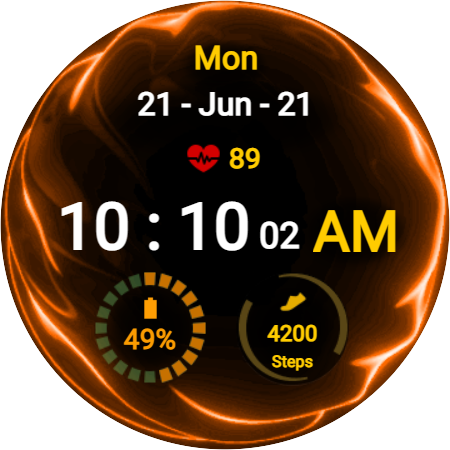Three Color Fluid Watch Face ekran görüntüsü