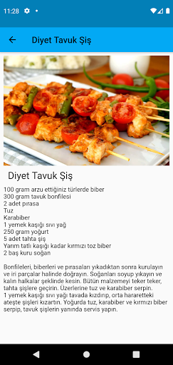 Diyet Listesi ekran görüntüsü