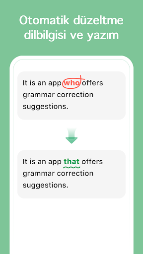 AI Grammar denetleyicisi ekran görüntüsü