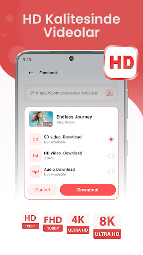 Tüm Video İndirici HD ekran görüntüsü