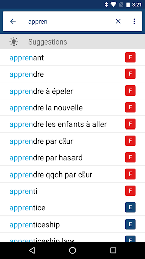 French English Dictionary ekran görüntüsü