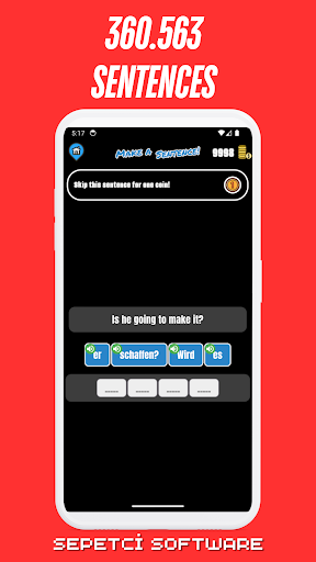 Make a Sentence in German ekran görüntüsü