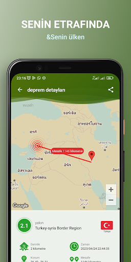 Yakınımdaki Depremler ekran görüntüsü