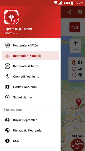 Deprem Bilgi Sistemi ekran görüntüsü