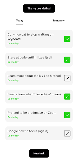 Daily Tasks - Ivy Lee Method ekran görüntüsü