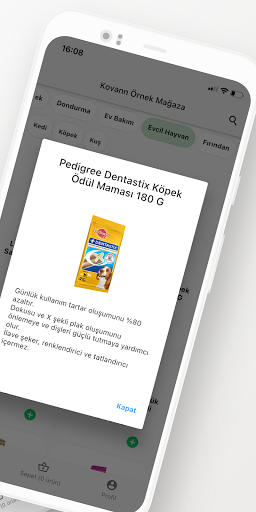 kovann - esnaftan sipariş ekran görüntüsü
