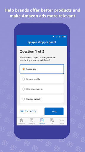 Amazon Shopper Panel ekran görüntüsü