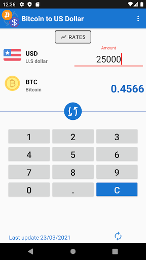 Bitcoin to US Dollar Converter ekran görüntüsü
