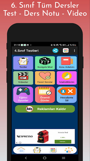 6. Sınıf Test Çöz Tüm Dersler ekran görüntüsü