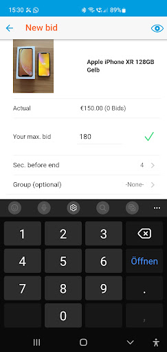 eBay için Bietomat Sniper ekran görüntüsü