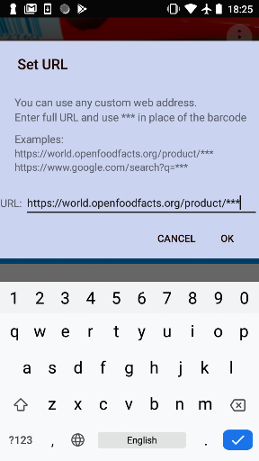 WebScan - arama barkodu ekran görüntüsü