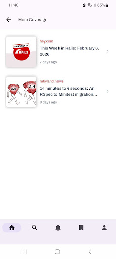 Ruby News ekran görüntüsü