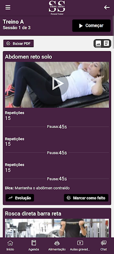 Simone Santos Personal Trainer ekran görüntüsü