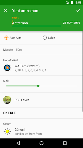 MyTargets Archery ekran görüntüsü