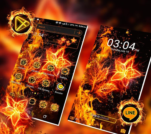 Fire Flower Launcher Theme ekran görüntüsü