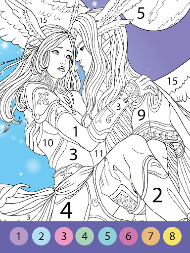Fantasy Coloring by Numbers ekran görüntüsü