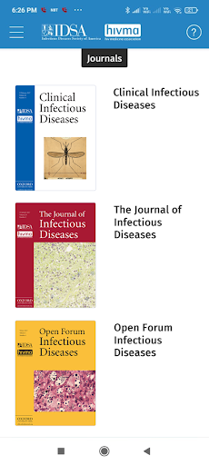 IDSA (Journals) ekran görüntüsü