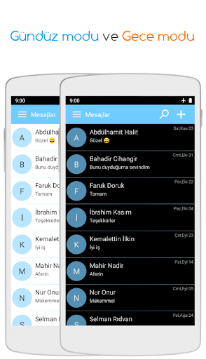 SMS metin mesajları uygulaması ekran görüntüsü