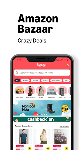 Amazon India Shop, Pay, miniTV ekran görüntüsü