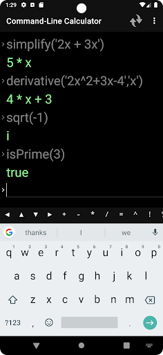 Command-Line Calculator ekran görüntüsü