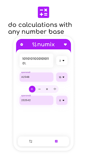 Numix: number base operations ekran görüntüsü