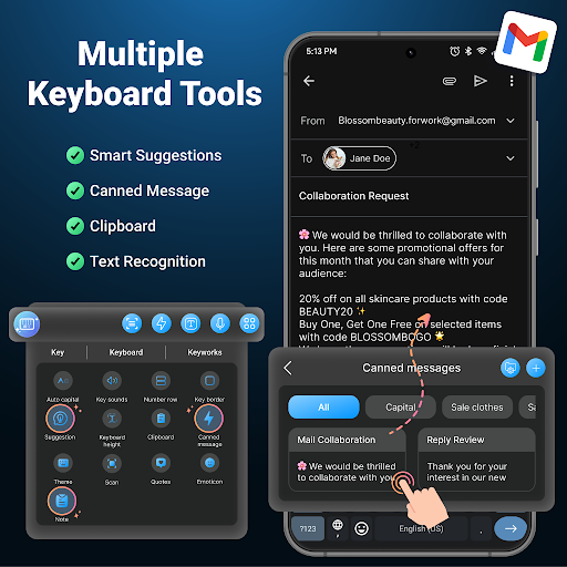 AI Keyboard: Writer, Grammar ekran görüntüsü