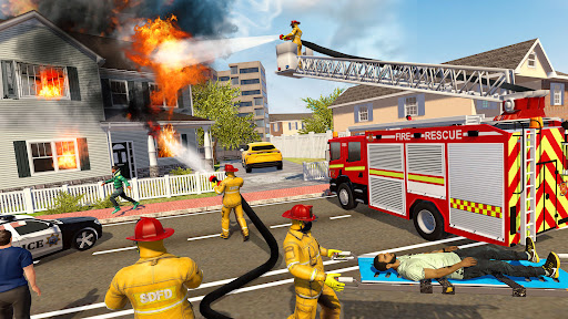 911 Fire Truck Games Simulator ekran görüntüsü