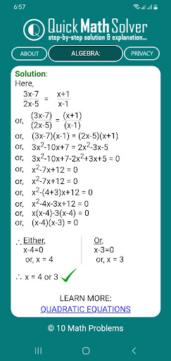 Quick Math Solver ekran görüntüsü
