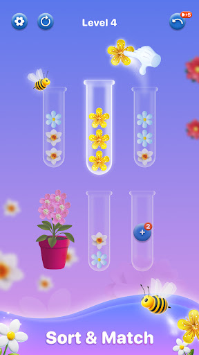 Blossom Sorting: renk oyunu ekran görüntüsü