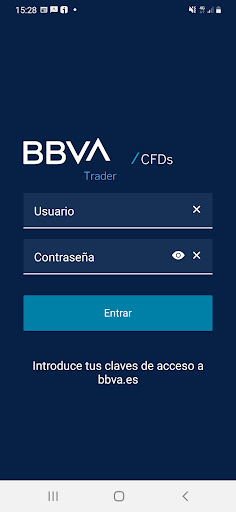 BBVA Trader CFD ekran görüntüsü